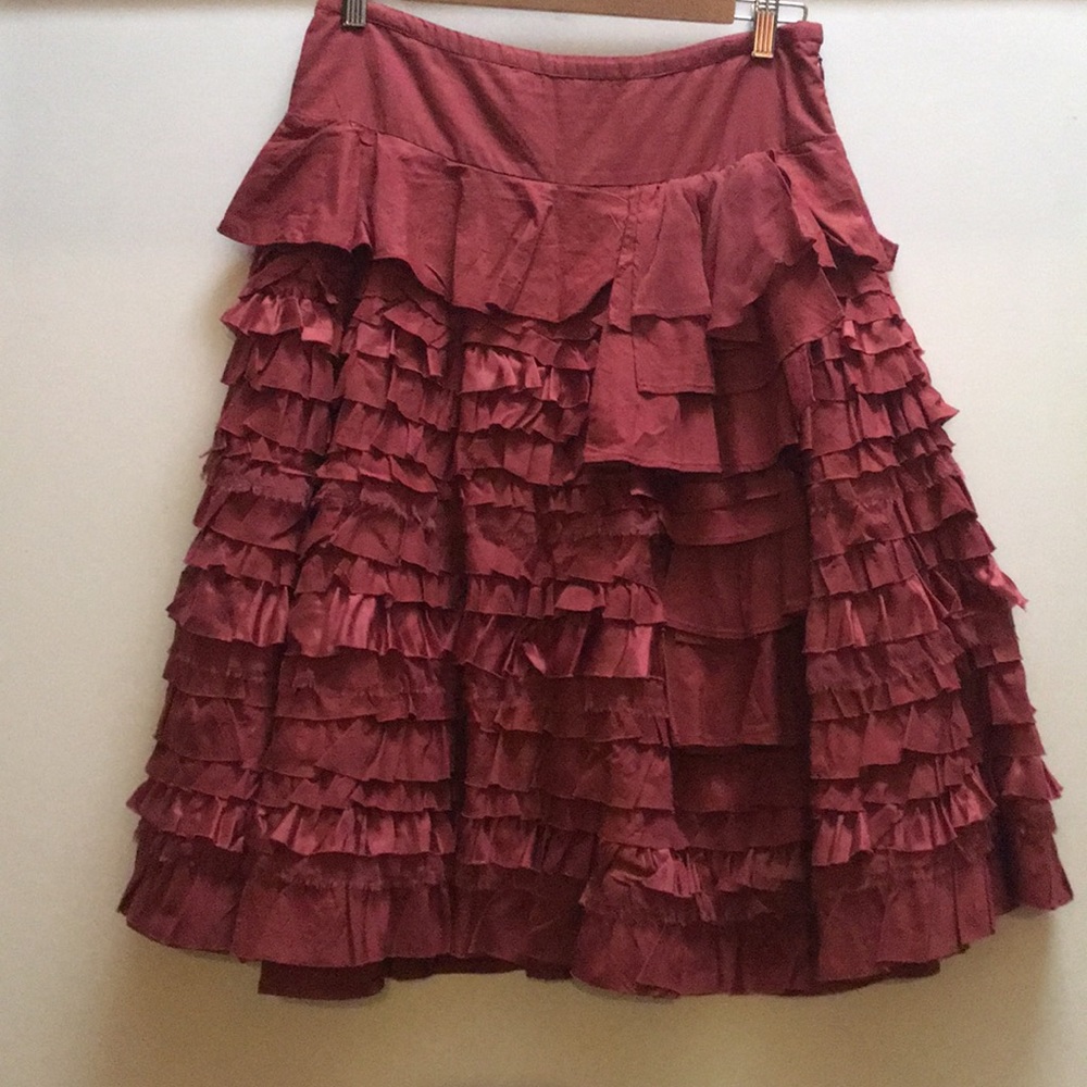 Rust Anthro Ruffle Skirt